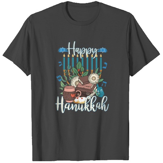 Happy Hanukkah Menorah Jewish Christmas Xmas T Shirts
