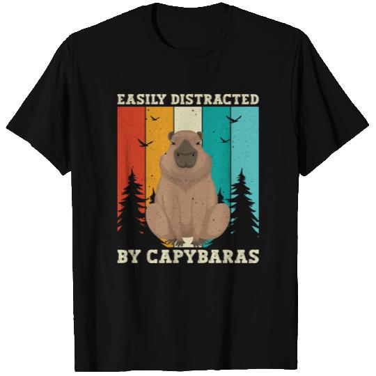 Retro Easily Distracted By Capybaras Capybara Meme T Shirts