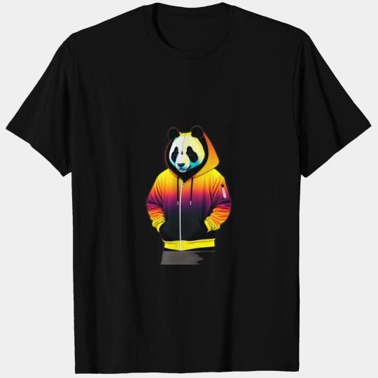 vector pop art of a panda wearing a solid color ho T Shirts