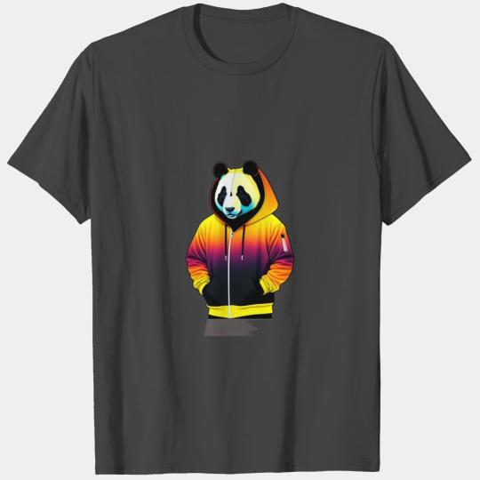vector pop art of a panda wearing a solid color ho T Shirts