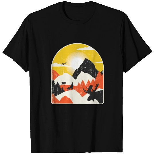 Mountain Wolf Moose T Shirts