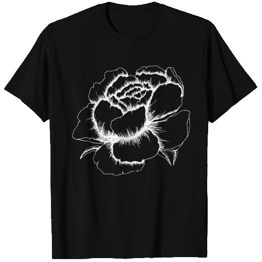 Blooming Flower Petals Sketch T Shirts