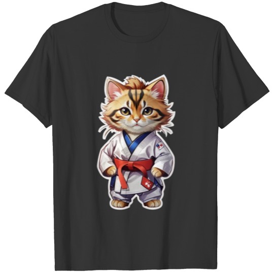 Kawaii Cat Karate Unleash the Feline Warrior T Shirts