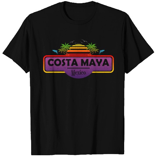 Costa Maya Beach Mexico, Palm Trees at Sunset T Shirts