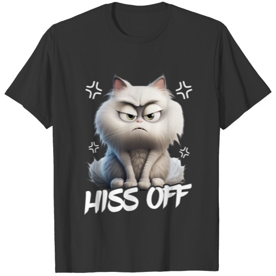 Hiss Off Grumpy Cat Meme Fluffy Kitten Cute Cat T Shirts