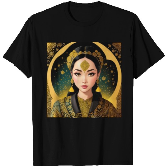 Retro Java Beautiful Girl in Java Batik T Shirts