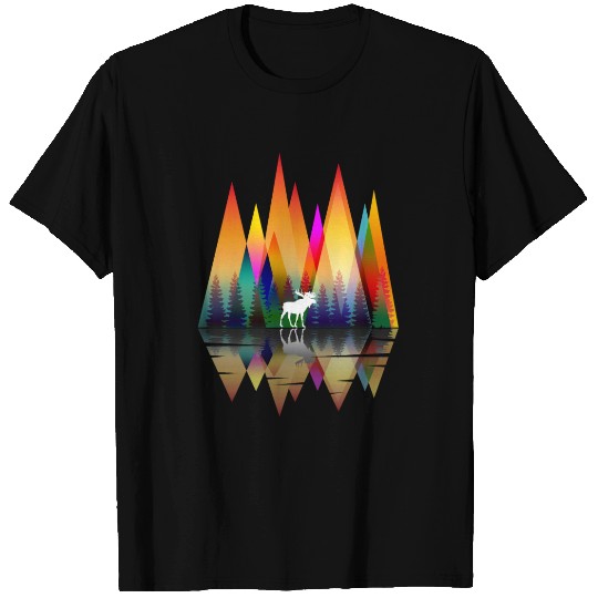 MOUNTAIN RAINBOW MOOSE T Shirts