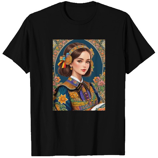 Retro Java Dutch Girl Batik Design T Shirts