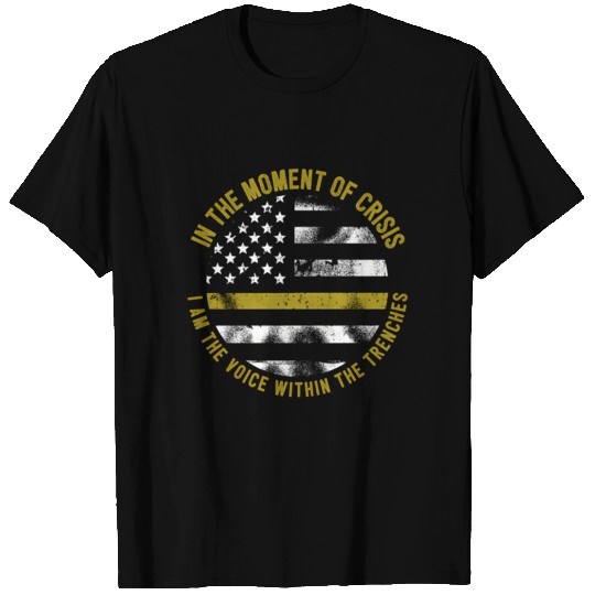 Police And Fire Dispatcher Thin Gold Line T Shirts
