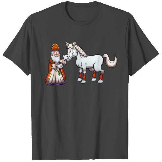 Saint Nicholas Feeding His Horse T Shirts