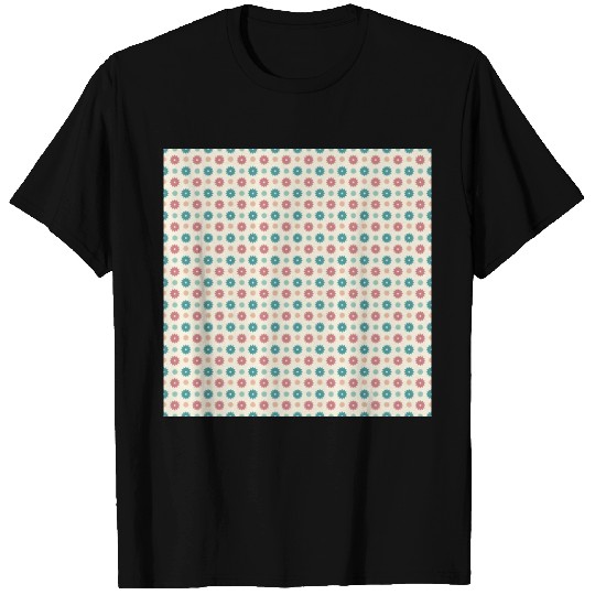 Retro Floral Pattern Yellow Teal Red T Shirts