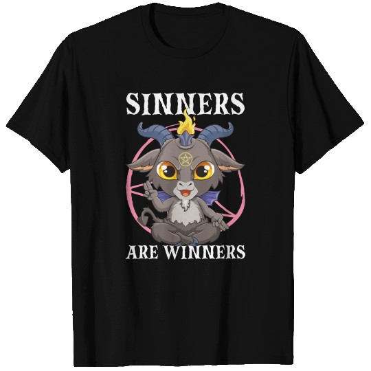 Sinners Are Winners Satanic Baphomet Satan Goat T Shirts