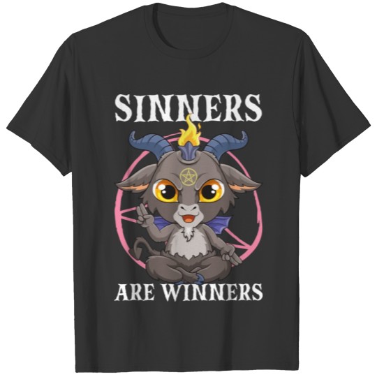 Sinners Are Winners Satanic Baphomet Satan Goat T Shirts