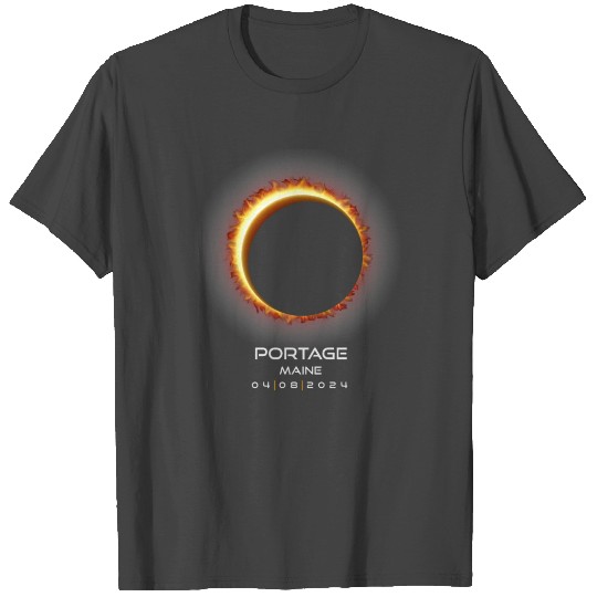 2024 Portage Maine Eclipse Memento Souvenir April T Shirts