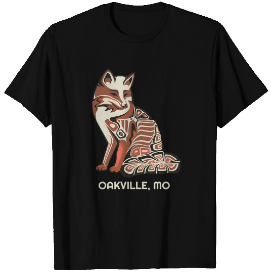 Red Tribal Fox Oakville Native American Artwork T Shirts