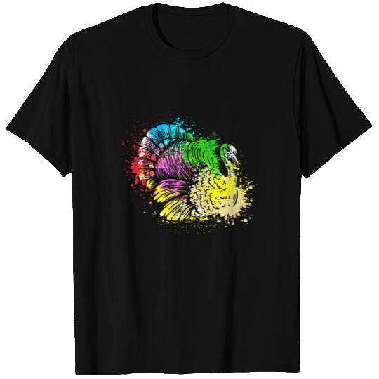 Colorful Splash Farm animals thanksgiving Turkey T Shirts