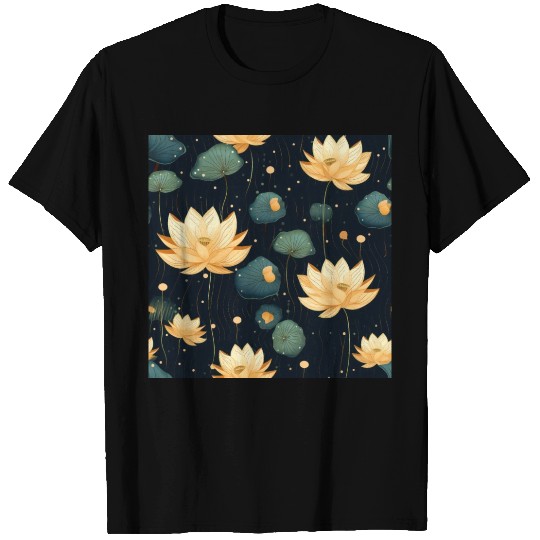 Serenity Blooms: Timeless Lotus Pattern T Shirts