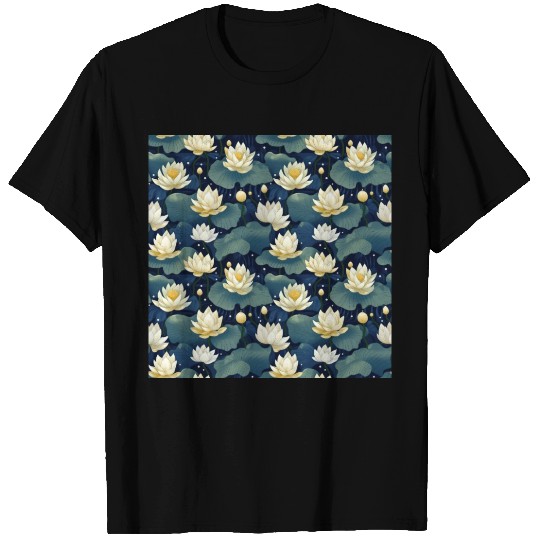 Serenity Blooms: Timeless Lotus Pattern T Shirts