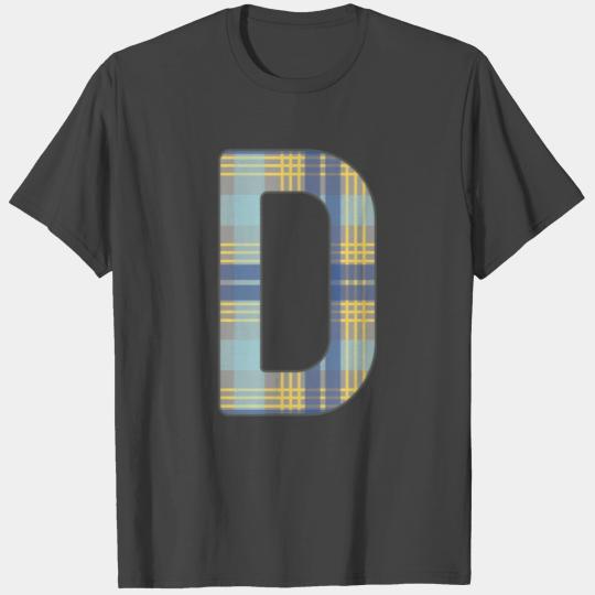 Monogram Letter D Blue Yellow And Grey Scottish T Shirts
