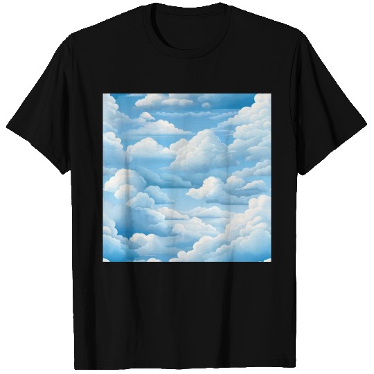 Dreamy Skies: Pastel Cloudscape Pattern T Shirts