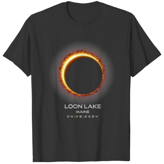 2024 Loon Lake Maine Eclipse Memento Souvenir T Shirts