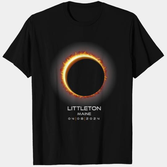 2024 Littleton Maine Eclipse Memento Souvenir T Shirts