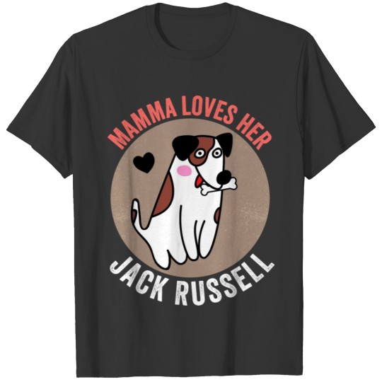 Mamma Loves Her Jack Russell Cute Dog Mom Design T Shirts