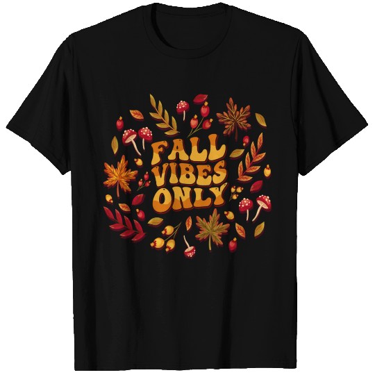 Fall Vibes Only Groovy Wavy Retro T Shirts