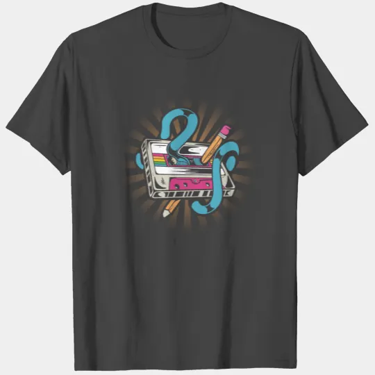 80's Cassette Tape 1990s Pencil Winding Cassette T Shirts