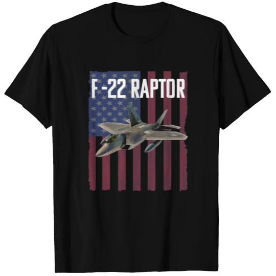 F 22 Raptor Aircraft USA Flag T Shirts
