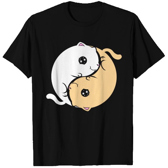 Yin And Yang Cats On Purrsday T Shirts