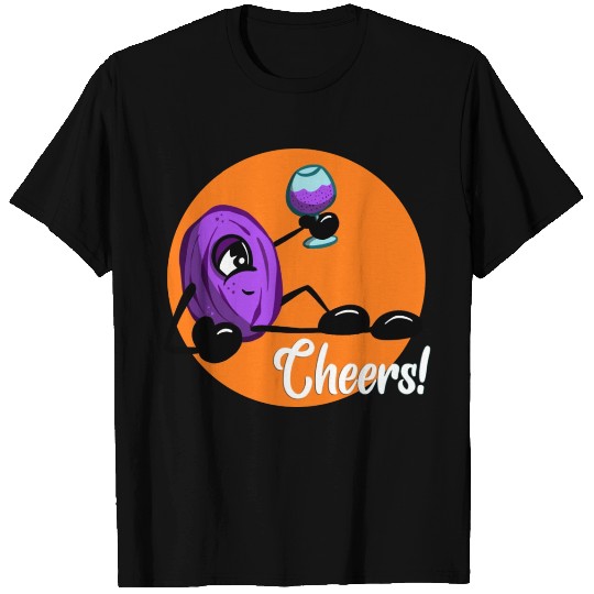Cheers Raisin Character Drinking Wine T Shirts