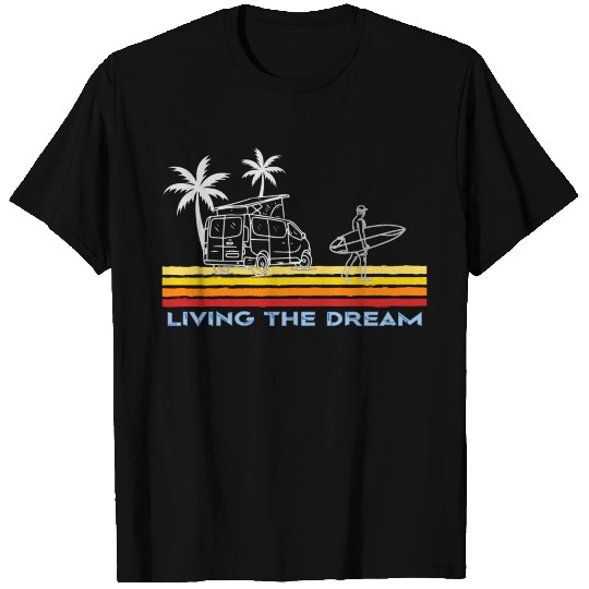 Van Life Surfing Guy Living The Dream T Shirts