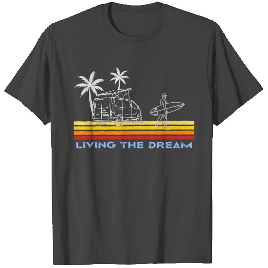 Van Life Surfing Guy Living The Dream T Shirts