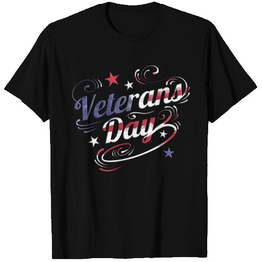 Us Flag Colored Logo For Veterans Day T Shirts