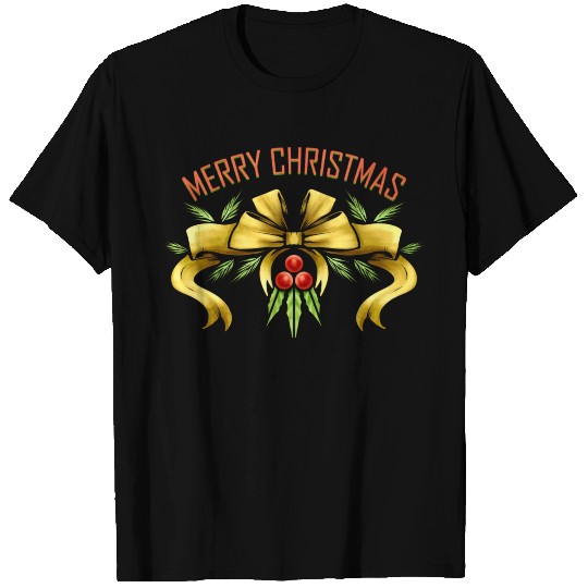 Ribbon Mistletoe Merry Christmas T Shirts