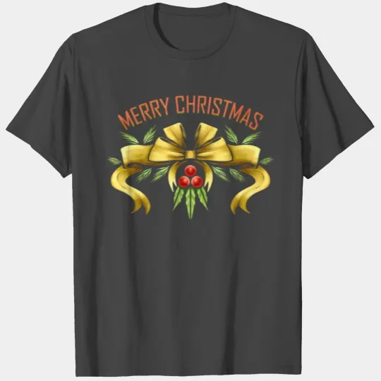Ribbon Mistletoe Merry Christmas T Shirts