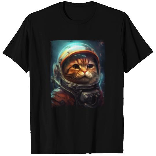 Space Astronomy Fluffy Kitten Astronaut Alien Cat T Shirts