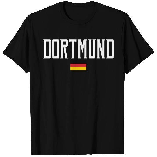Dortmund Germany Flag White Text T Shirts
