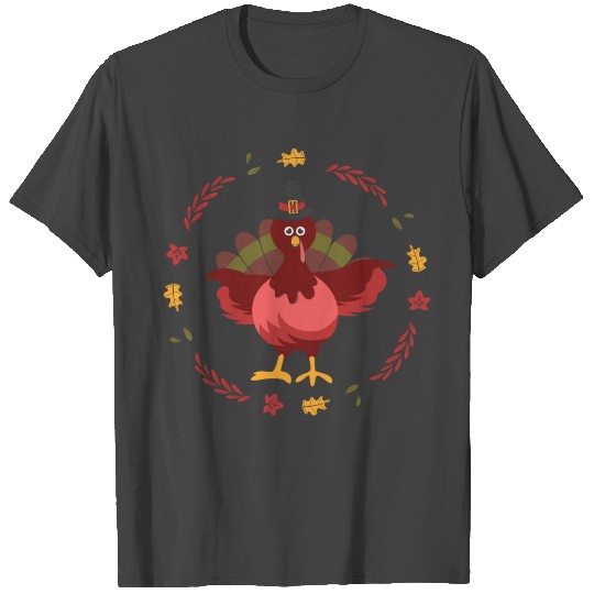 Thanksgiving Turkey Fall Leaves Thankful T Shirts
