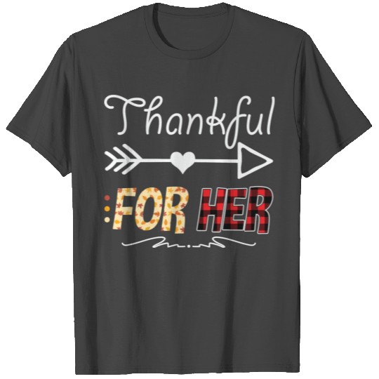 Thanksgiving Thankful For Her Fall Leaves T Shirts