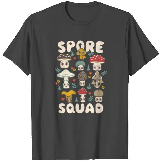 Spore Squad Cute Collection Of Fungi Mushrooms T Shirts