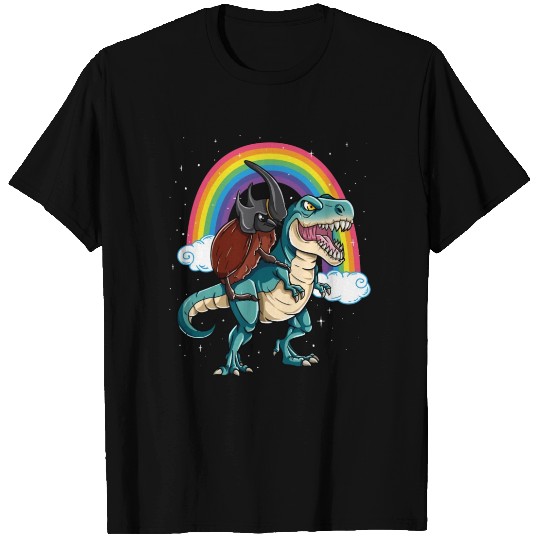 Dinosaur T Rex Rainbow Rhinoceros Beetle T Shirts