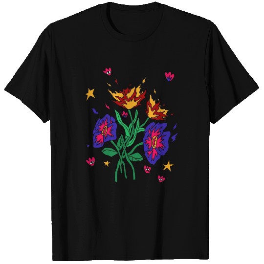 Flaming Floral Dreams T Shirts