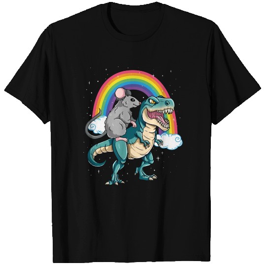 Dinosaur T Rex Rainbow Cloud Sparkles Mouse T Shirts