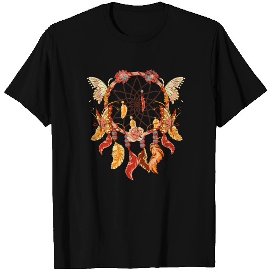 Boho flowers butterfly gift dream catcher T Shirts
