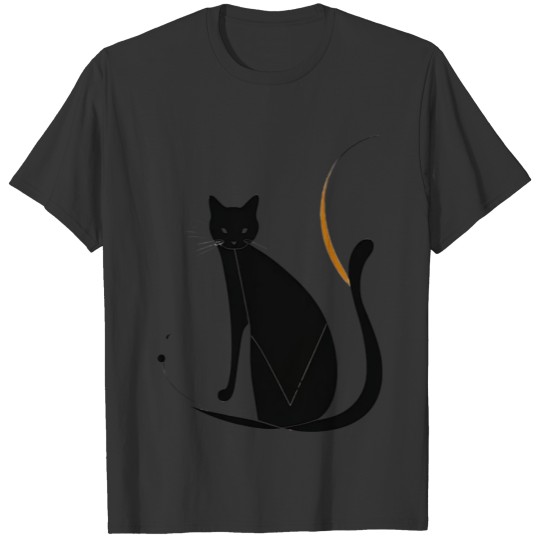 Minimalist Abstract Cat Classic design T Shirts