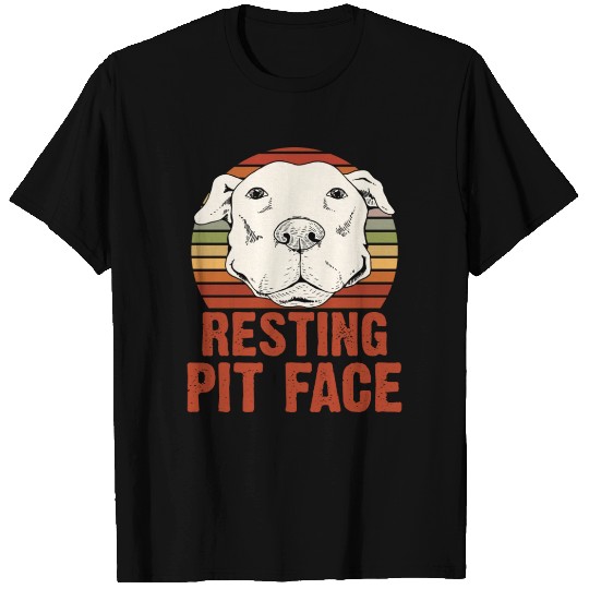 Resting Pit Face American Pitbull Pet Dog Lover T Shirts