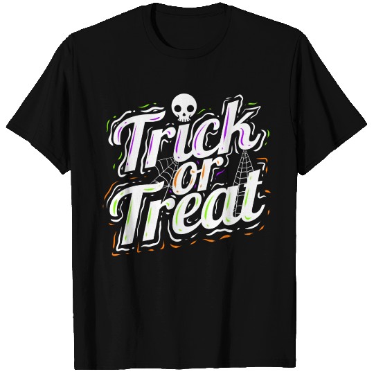 Trick Or Treat Spiderweb Halloween T Shirts