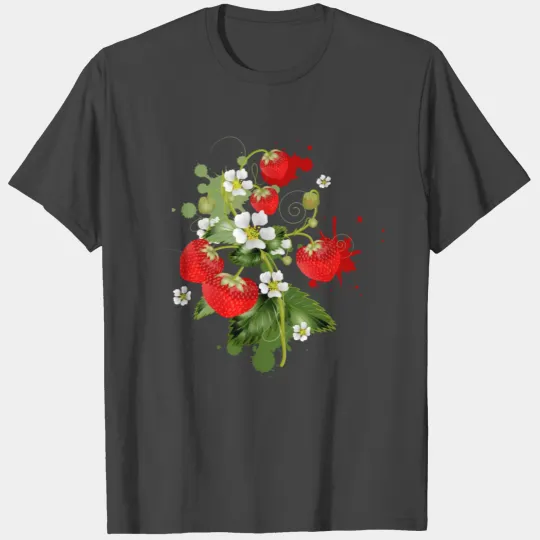 Strawberry plant with strawberry blossom graffiti T Shirts